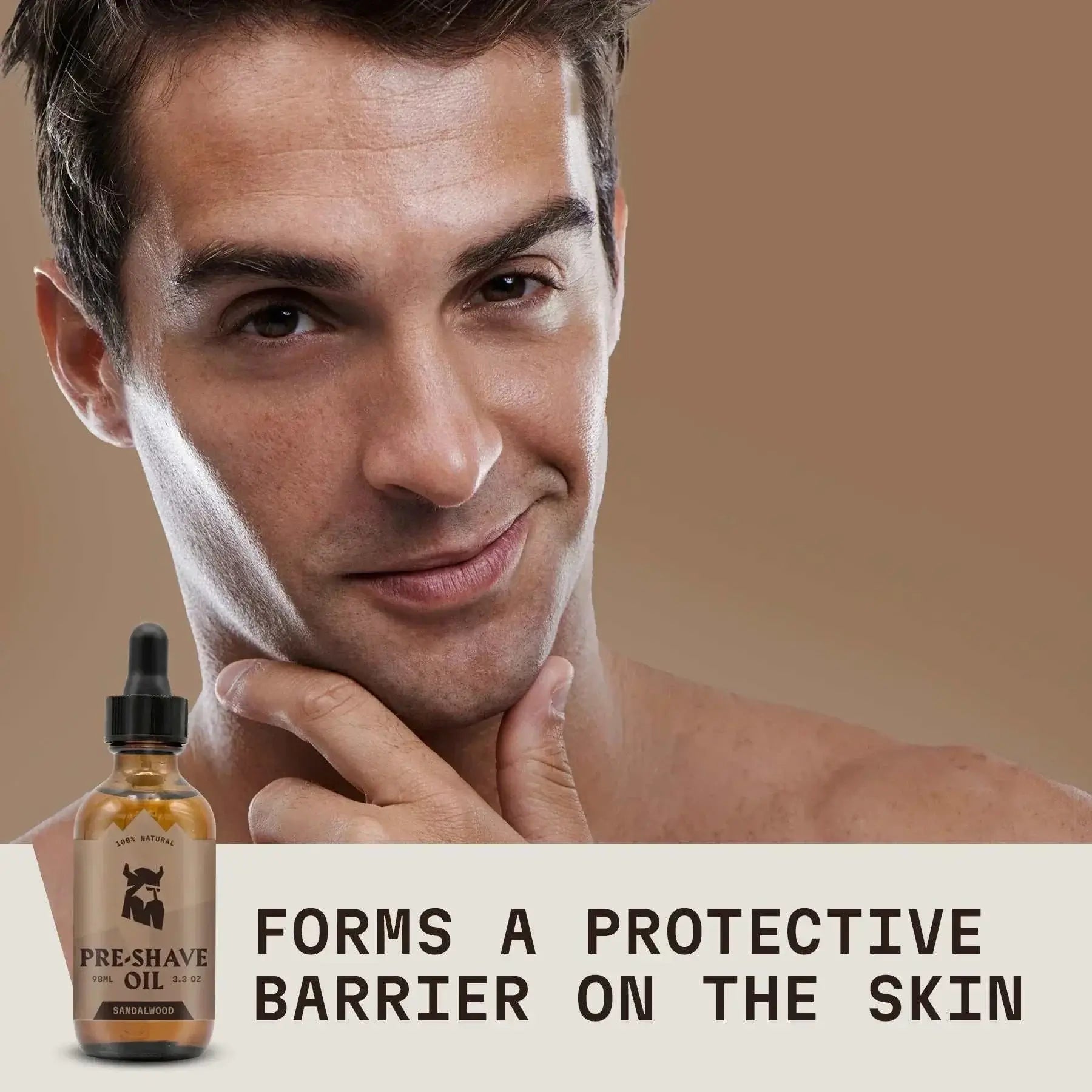 Pre Shave Oil for Men Sandalwood with Protective Barrier Feature