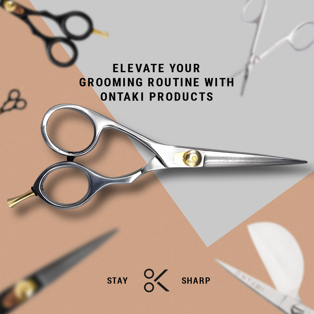 Japanese Steel Beard & Mustache Scissors (5.5") - Ergonomic Design, Silver, Left Handed