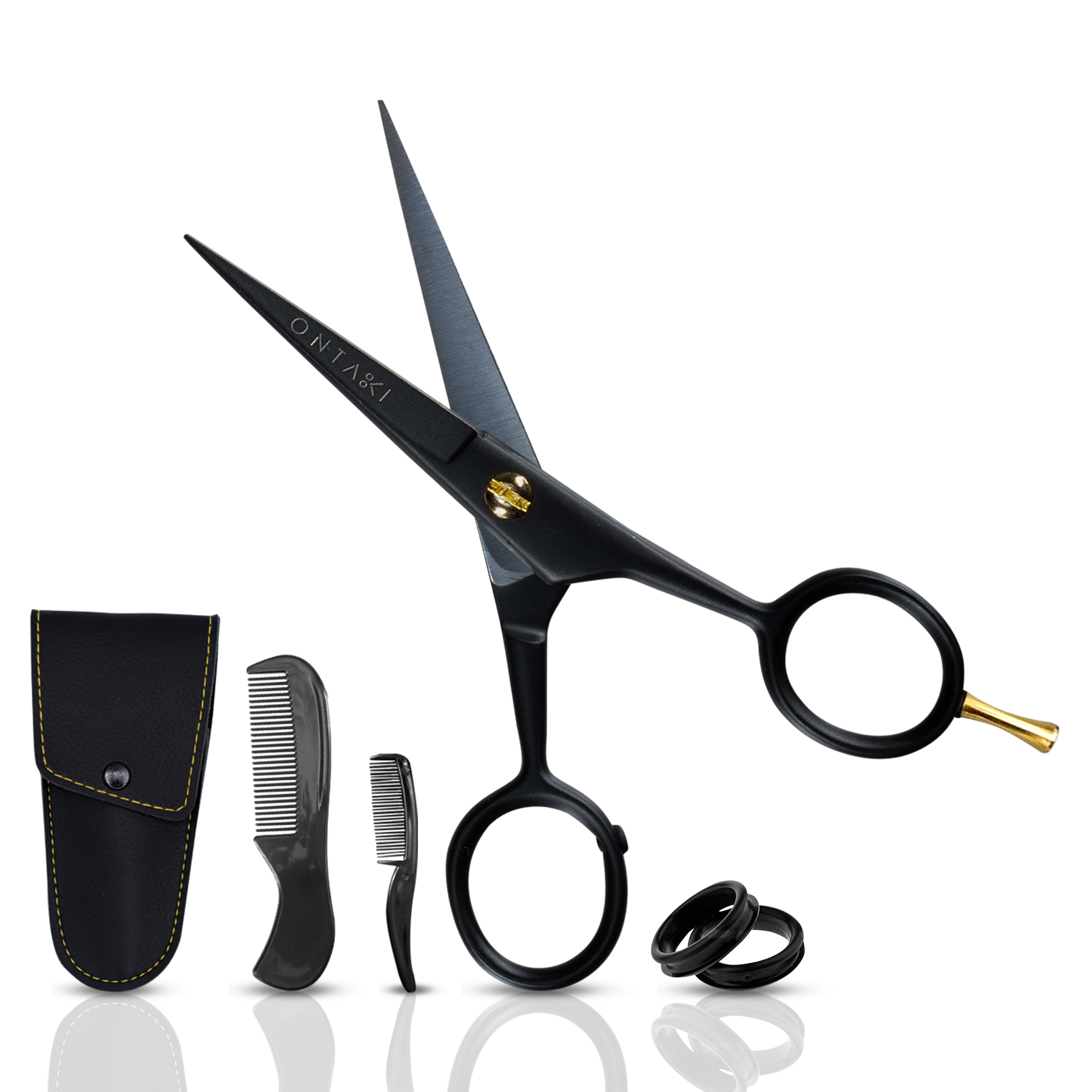 German Steel Beard & Mustache Scissors with Finger Rest (5")