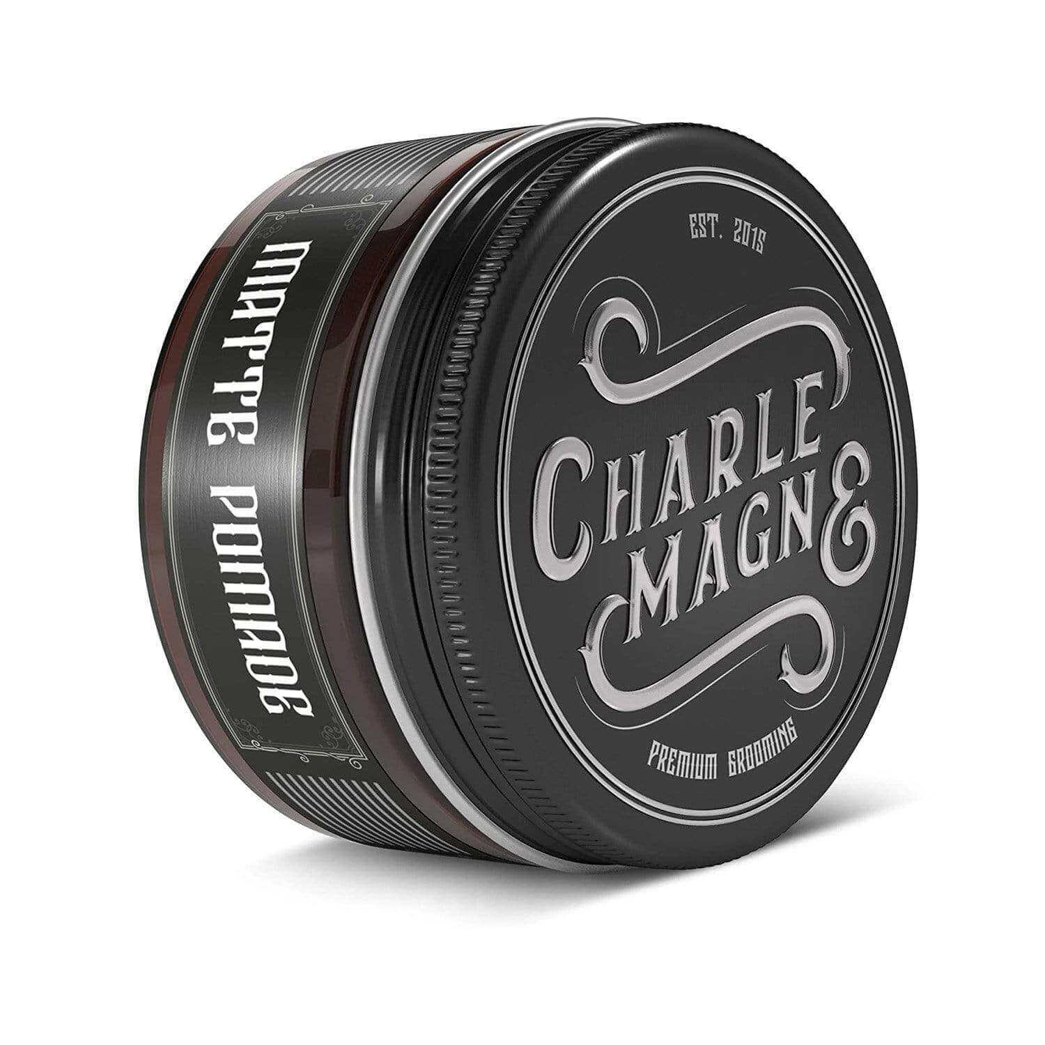 Matte Hair Pomade tin with Charlemagne branding, designed for a natural matte look and perfect hold.
