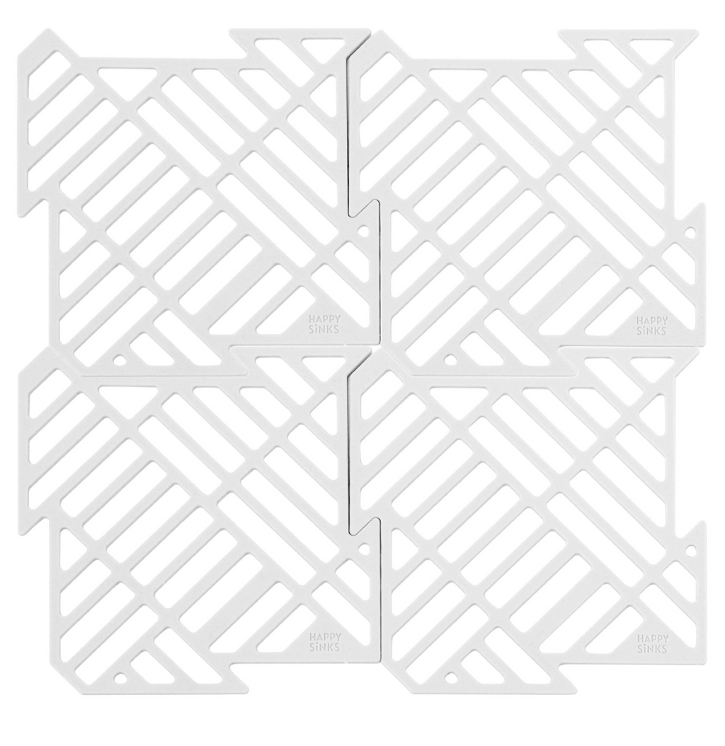 Happy Sinks Sink Mat Set - Natural White - 4pcs
