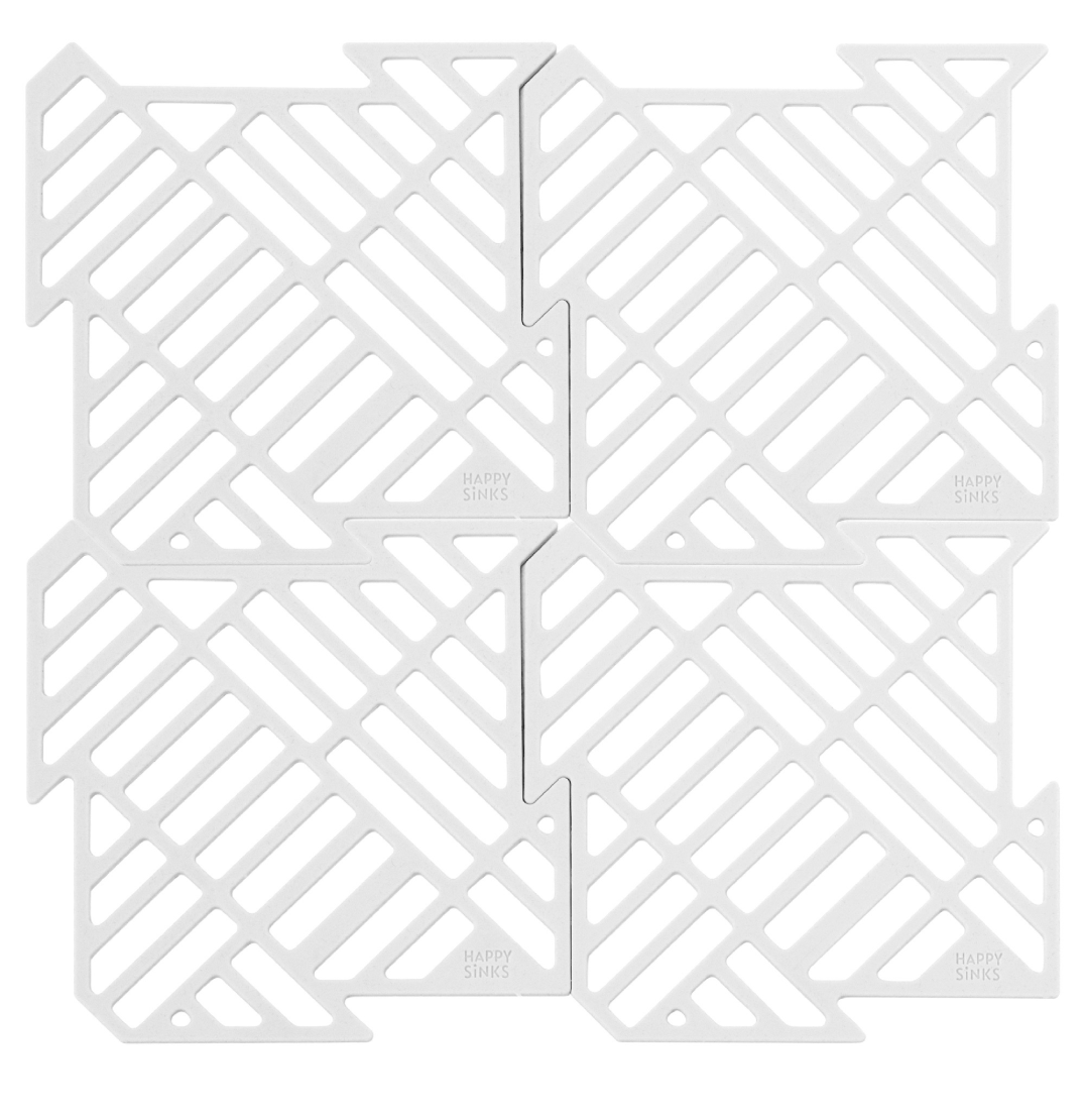 Happy Sinks Sink Mat Set - Natural White - 4pcs
