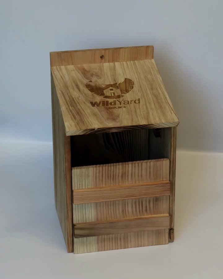 Wooden Owl Nesting Box – Safe Shelter for Screech, Saw-Whet & Boreal Owls | Natural Rodent Control
