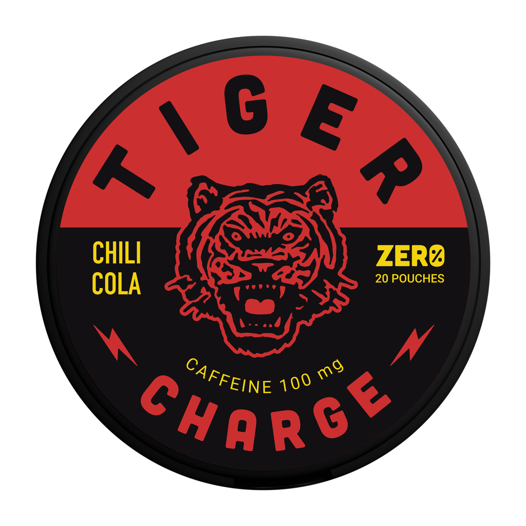 Tiger Charge Chili Cola caffeine pouches tin
