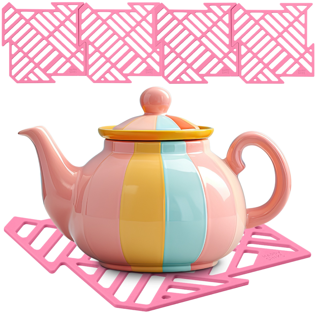Happy Sinks Sink Mat Set - Garden Rose - 4pcs